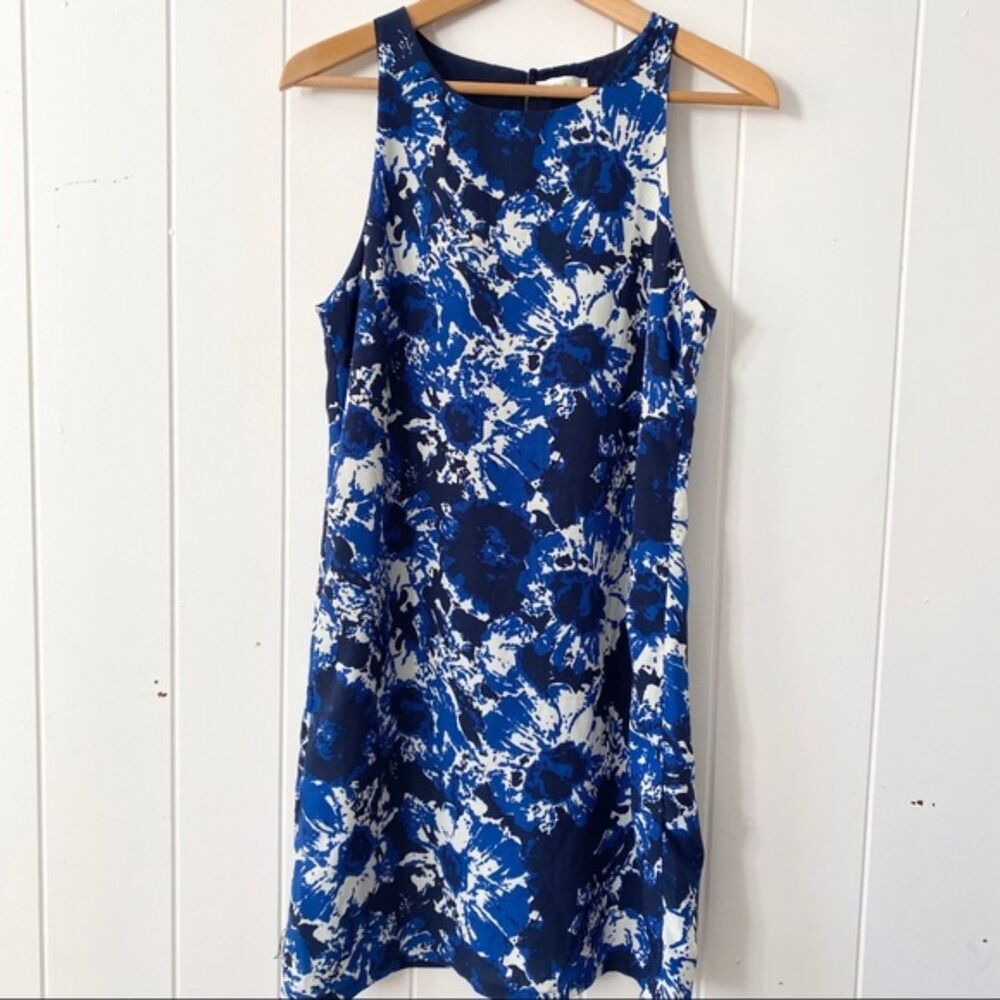 Anthropologie Porridge Blue & White Abstract Floral Dress Small